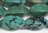 CNT513 15.5 inches 8*15mm twisted rice turquoise gemstone beads