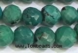 CNT534 15.5 inches 8mm faceted round turquoise gemstone beads