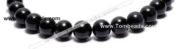 COB05 15 inches 14mm round black obsidian gemstone beads wholesale