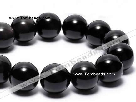 COB07 15.5 inches 18mm round black obsidian gemstone beads wholesale