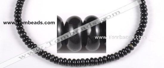 COB08 15.5 inches 4*8mm rondelle black obsidian gemstone beads wholesale