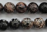 COB154 15.5 inches 14mm round snowflake obsidian beads