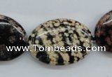 COB157 15.5 inches 22*30mm oval snowflake obsidian beads