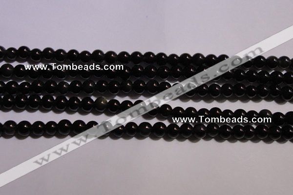 COB21 15.5 inches 4mm round black obsidian beads wholesale