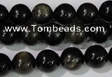 COB255 15.5 inches 12mm round golden obsidian beads wholesale