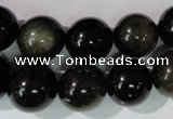 COB256 15.5 inches 14mm round golden obsidian beads wholesale