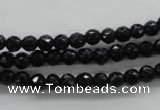 COB351 15.5 inches 5mm faceted round black obsidian beads
