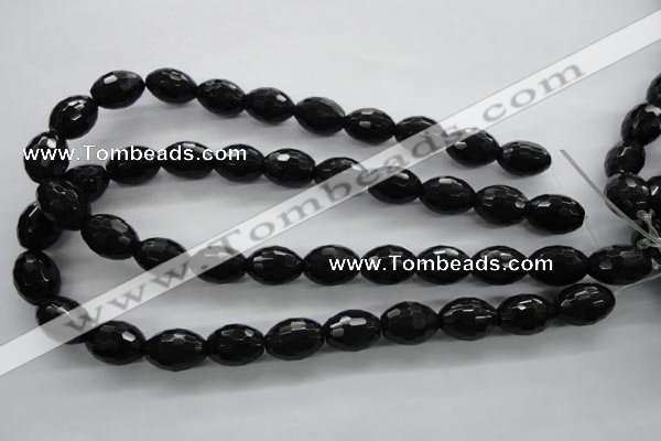 COB375 15.5 inches 13*18mm faceted rice black obsidian beads