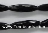 COB378 15.5 inches 8*30mm faceted rice black obsidian beads