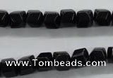 COB388 15.5 inches 8*8mm faceted cube black obsidian beads