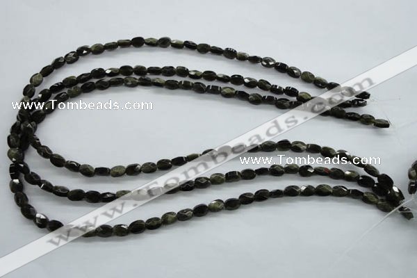 COB400 15.5 inches 5*7mm faceted oval black obsidian beads