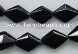 COB410 15.5 inches 10*15mm faceted oval black obsidian beads