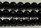 COB451 15.5 inches 6mm faceted round black obsidian beads