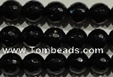 COB452 15.5 inches 8mm faceted round black obsidian beads