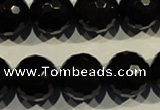 COB456 15.5 inches 16mm faceted round black obsidian beads