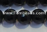 COB475 15.5 inches 10mm faceted round matte black obsidian beads