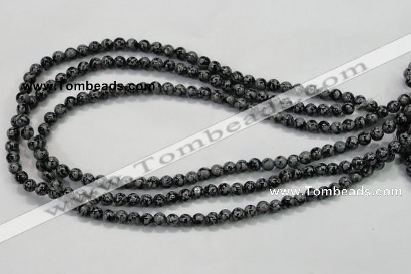 COB51 15.5 inches 6mm round Chinese snowflake obsidian beads