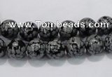 COB52 15.5 inches 8mm round Chinese snowflake obsidian beads