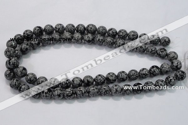 COB53 15.5 inches 12mm round Chinese snowflake obsidian beads