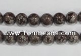 COB552 15.5 inches 8mm round red snowflake obsidian beads wholesale