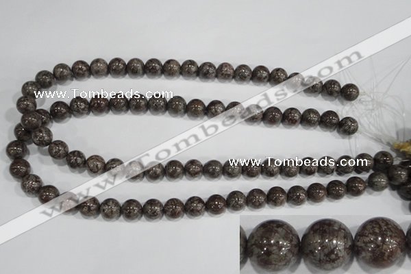 COB553 15.5 inches 10mm round red snowflake obsidian beads wholesale