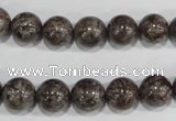 COB554 15.5 inches 12mm round red snowflake obsidian beads wholesale