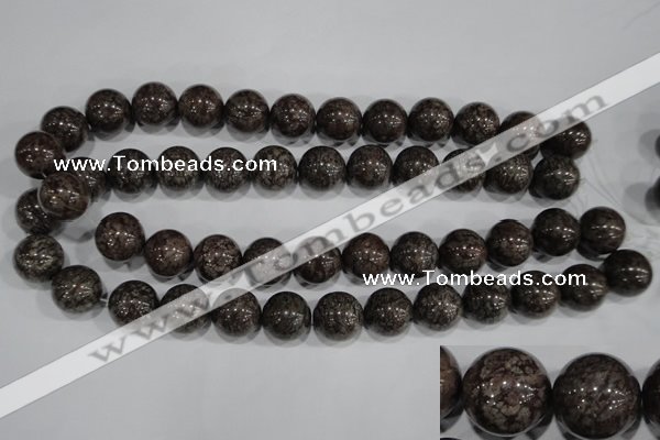 COB555 15.5 inches 14mm round red snowflake obsidian beads wholesale