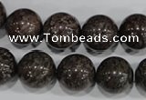 COB556 15.5 inches 16mm round red snowflake obsidian beads wholesale