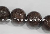 COB557 15.5 inches 18mm round red snowflake obsidian beads wholesale