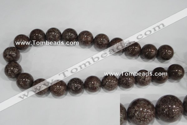 COB558 15.5 inches 20mm round red snowflake obsidian beads wholesale