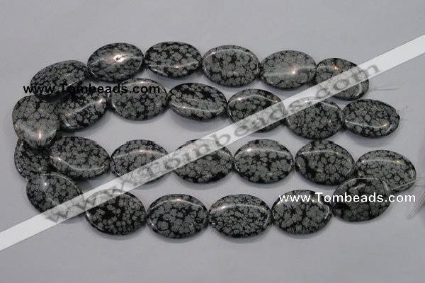 COB56 15.5 inches 22*30mm oval Chinese snowflake obsidian beads