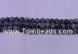 COB561 15.5 inches 6mm round matte snowflake obsidian beads