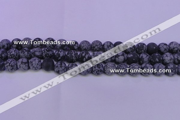 COB561 15.5 inches 6mm round matte snowflake obsidian beads