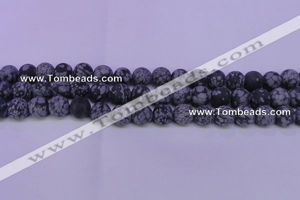 COB563 15.5 inches 10mm round matte snowflake obsidian beads