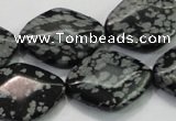 COB60 15.5 inches 18*25mm diamond Chinese snowflake obsidian beads