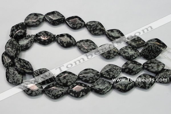 COB60 15.5 inches 18*25mm diamond Chinese snowflake obsidian beads