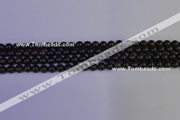 COB650 15.5 inches 4mm round gold black obsidian beads wholesale