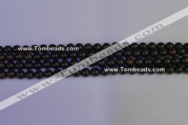 COB651 15.5 inches 6mm round gold black obsidian beads wholesale