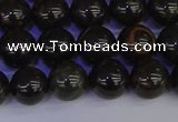 COB652 15.5 inches 8mm round gold black obsidian beads wholesale