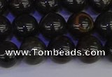 COB653 15.5 inches 10mm round gold black obsidian beads wholesale