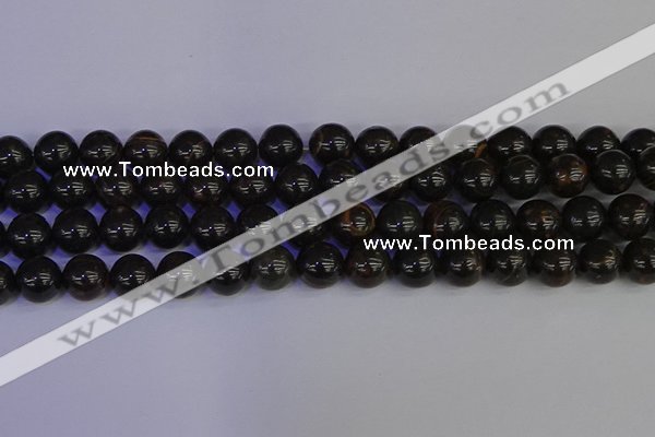 COB654 15.5 inches 12mm round gold black obsidian beads wholesale