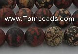 COB673 15.5 inches 10mm round matte red snowflake obsidian beads