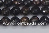 COB685 15.5 inches 6mm faceted round golden black obsidian beads