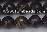 COB688 15.5 inches 12mm faceted round golden black obsidian beads