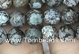 COB691 15.5 inches 6mm faceted round Chinese snowflake obsidian beads