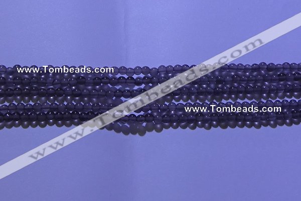 COB700 15.5 inches 4mm round ice black obsidian beads wholesale