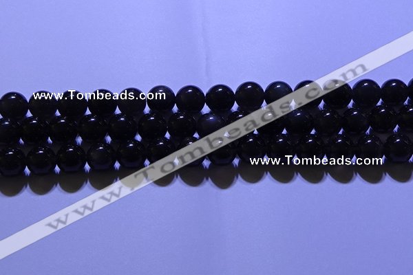 COB703 15.5 inches 10mm round ice black obsidian beads wholesale