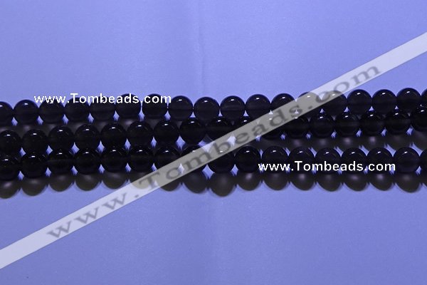 COB712 15.5 inches 8mm round ice black obsidian beads wholesale