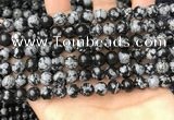 COB760 15.5 inches 8mm round snowflake obsidian beads wholesale