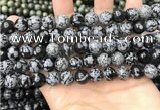 COB761 15.5 inches 10mm round snowflake obsidian beads wholesale